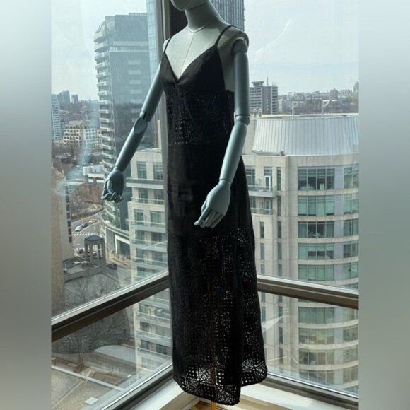 🆕 SIR THE LABEL 🧿 NWOT Rayure Tri Crochet Maxi Dress, Black Crochet, Sz 1 US 4 - Picture 12 of 15